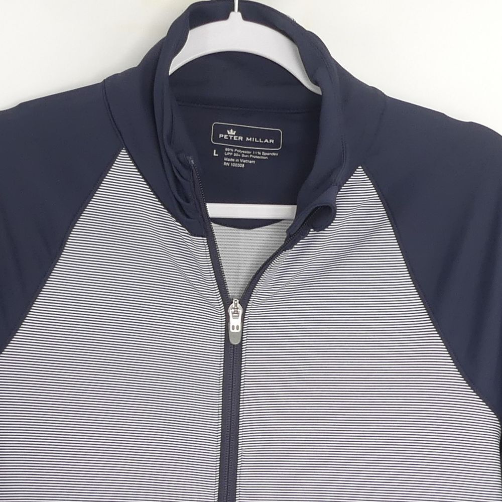 Peter Millar Full Zip Performance Golf Jacket Blu… - image 2